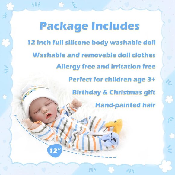 🆕12Inch Full Cloth Body With Vinyl Limbs Small Baby Doll Girl Realistic Doll - Picture 8 of 12